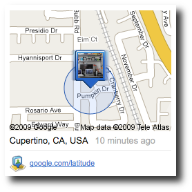 Nelson's Current Location Google Latitude